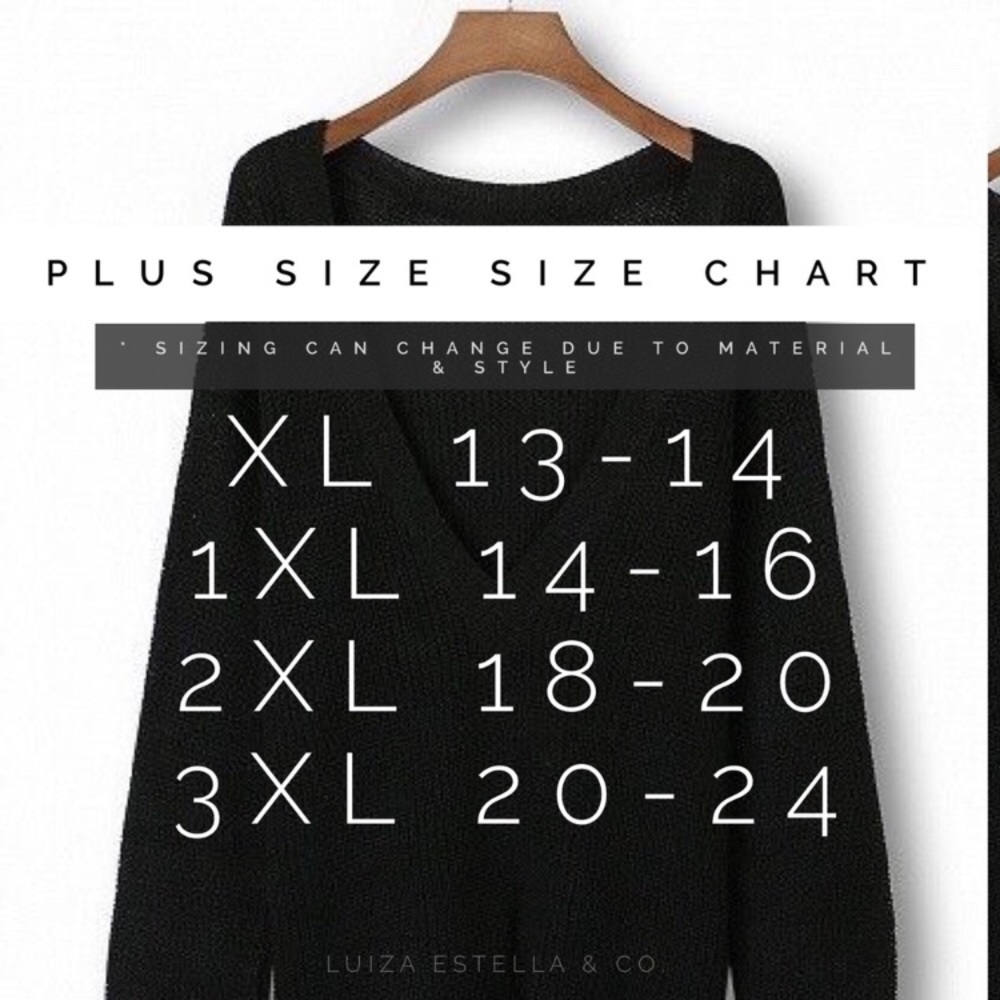 🔥🔥PLUS SIZE CHART🔥🔥